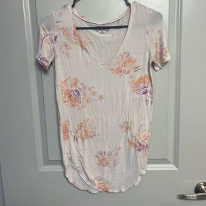 Pastel floral v neck